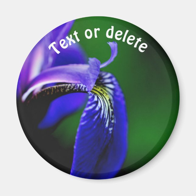 Aimant Iris Fleur de Drapeau Bleu Personnalisé (Devant)