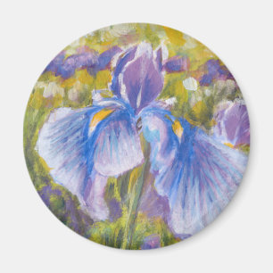 Aimant Irises—Bleu, violet, vert jaune—Aimant de réfrigér