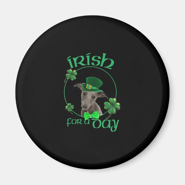 Aimant Irish For A Day Whippet Lucky Dog In Patrick Day (Devant)