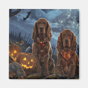 Aimant Irish Red Setter Halloween Effrayant