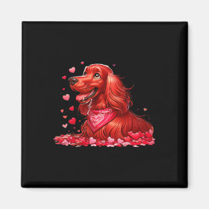 Aimant Irish Setter Saint-Valentin Cœurs Chien Hommes Fem