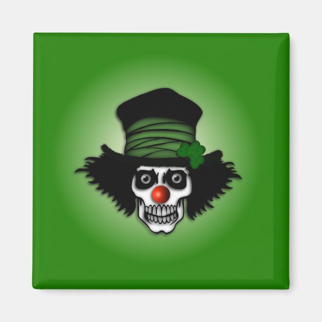 Aimant Irish Skeleton Clown Green (Devant)