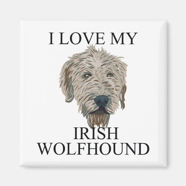 Aimant Irish Wolfhound Love ! (Devant)