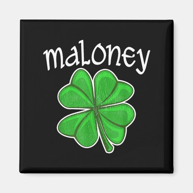 Aimant Irlandais Maloney Trèfle Chanceux Saint Patrick  (Devant)