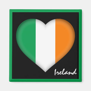 Aimant Irlande & Irish Heart, drapeau irlandais vacances