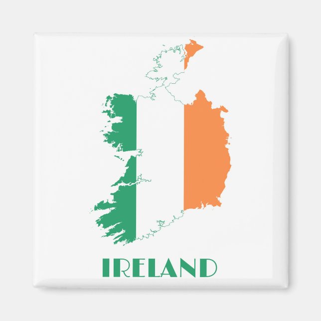AIMANT IRLANDE - IRLANDE/CARTE/DRAPEAU/COULEURS/EMBLÈME (Devant)