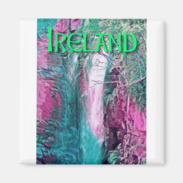 Aimant Irlande peinture cascade (Devant)