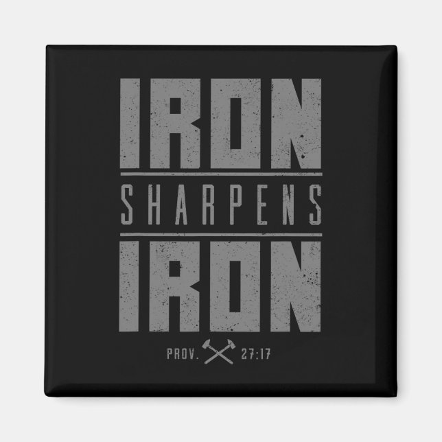 Aimant Iron Sharpens Fer Christian Hommes Bible Écriture  (Devant)