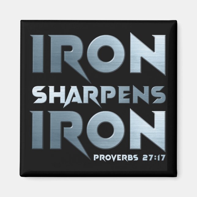 Aimant Iron Sharpens Fer - Christian Men & Women Proverbe (Devant)