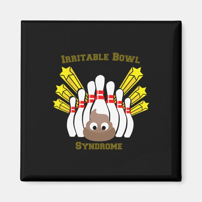 Aimant Irritable Bowl Syndrome Bowling T Shirt (Devant)