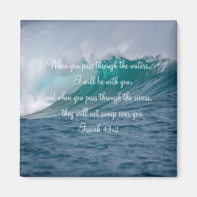 Aimant Isaiah 43:2 When You Pass Through The Waters (Devant)