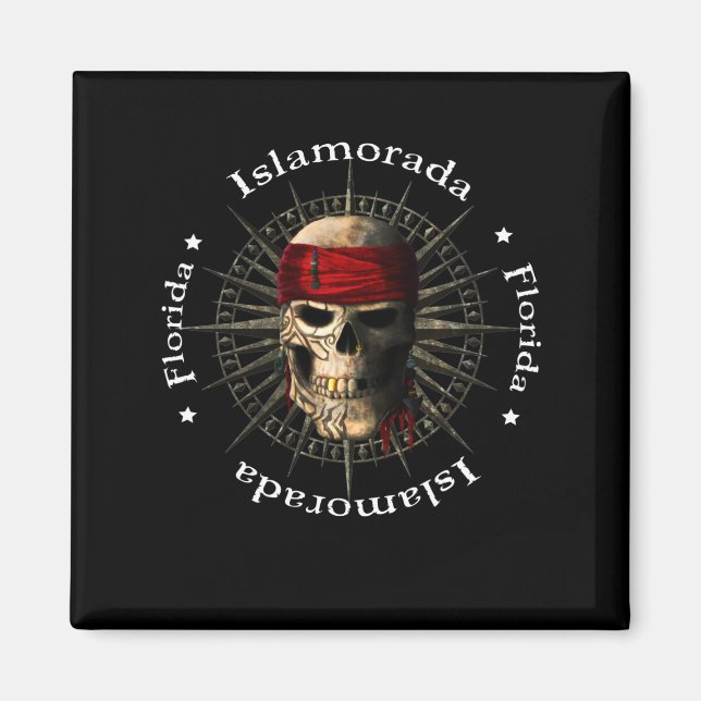Aimant Islamorada Florida Keys Pirate Skull (Devant)