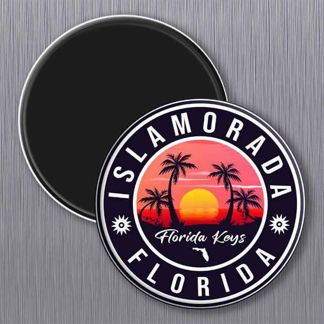 Aimant Islamorada Florida Retro Sunset Beach Souvenirs (Créateur téléchargé)