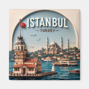 Aimant Istanbul Turquie Bosphore Ville Historique Voyage