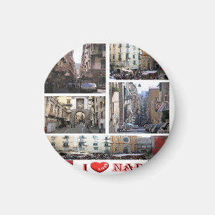 Aimant IT - Italie - Naples - I Love - Collage Mosaïque