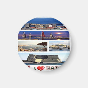 Aimant IT - Italie - Naples - I Love - Collage Mosaïque