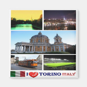Aimant IT - Italie - Turin - I Love - Collage Mosaïque