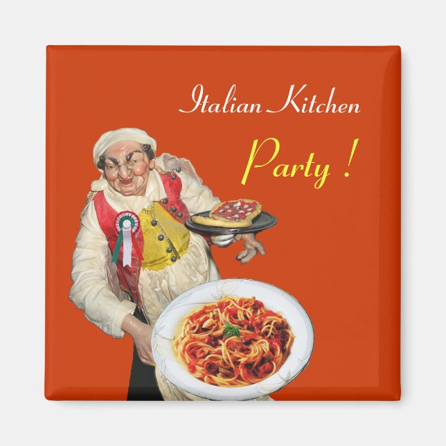 Aimant ITALIAN KITCHEN ,orange (Devant)
