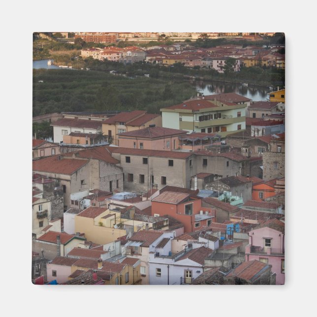 Aimant Italie, Sardaigne, Bosa. Vue sur la ville depuis C (Devant)