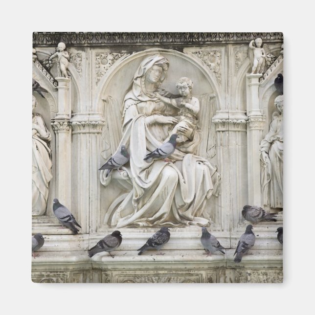 Aimant Italie, Toscane, Sienne. Statues et oiseaux sur (Devant)