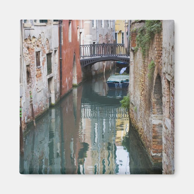 Aimant Italie, Venise, reflets et petit pont de (Devant)
