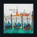 Aimant Italie Voyage - VENICE aquarelle souvenir<br><div class="desc">Italie Voyage - VÉNICE aquarelle souvenir aimant</div>