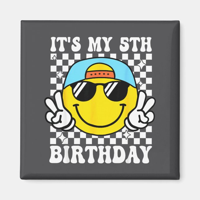 Aimant It's My 5th Birthday 5 Years Old Boys Bruh I'm 5 F (Devant)