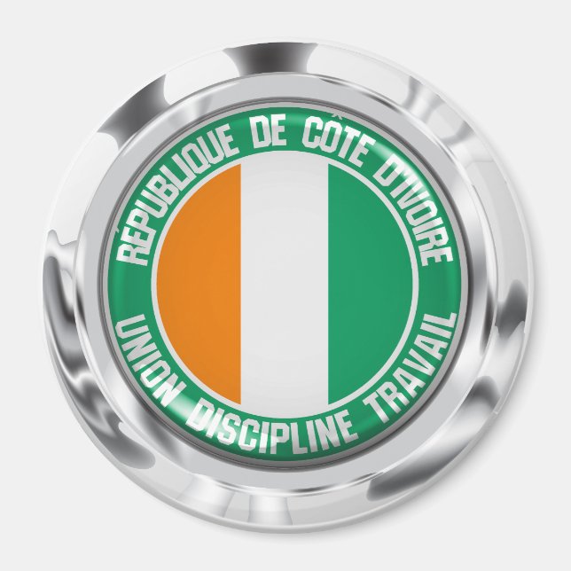 Aimant Ivory Coast Round Emblem (Devant)