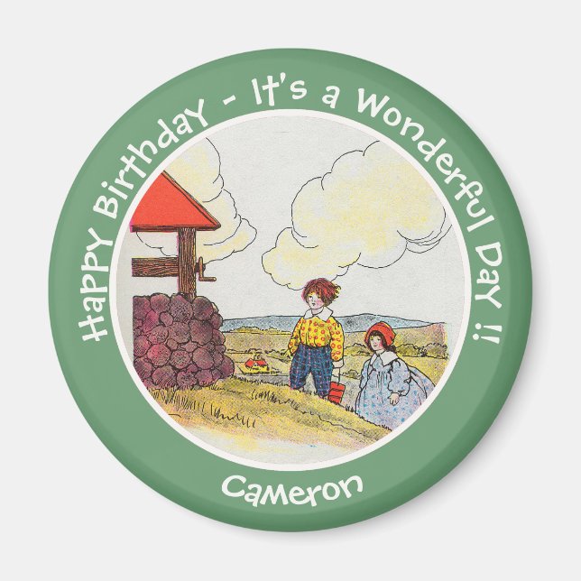 Aimant Jack et Jill Mother Goose Articles de fête d'anniv (Devant)