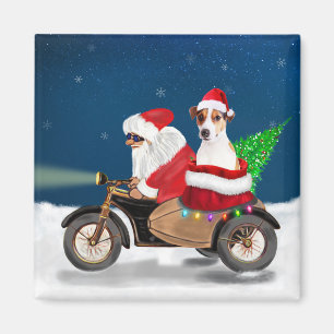 Aimant Jack Russell Chien Noël Père Noël