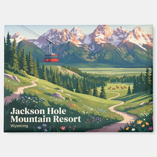 Aimant Jackson Hole Mountain Resort États-Unis (Recto)