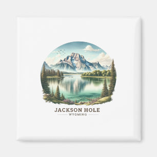 Aimant Jackson Hole Wy Wyoming Jenny Lake Ski Ski Neige