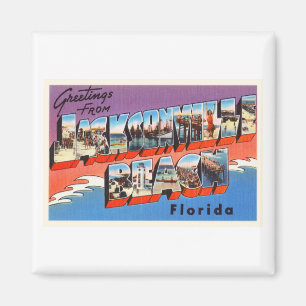 Aimant Jacksonville Beach Floride FL Vieux souvenir de vo