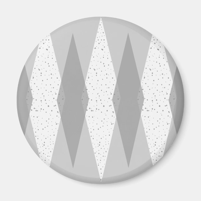 Aimant Jacquard gris moderne du milieu du siècle (Devant)
