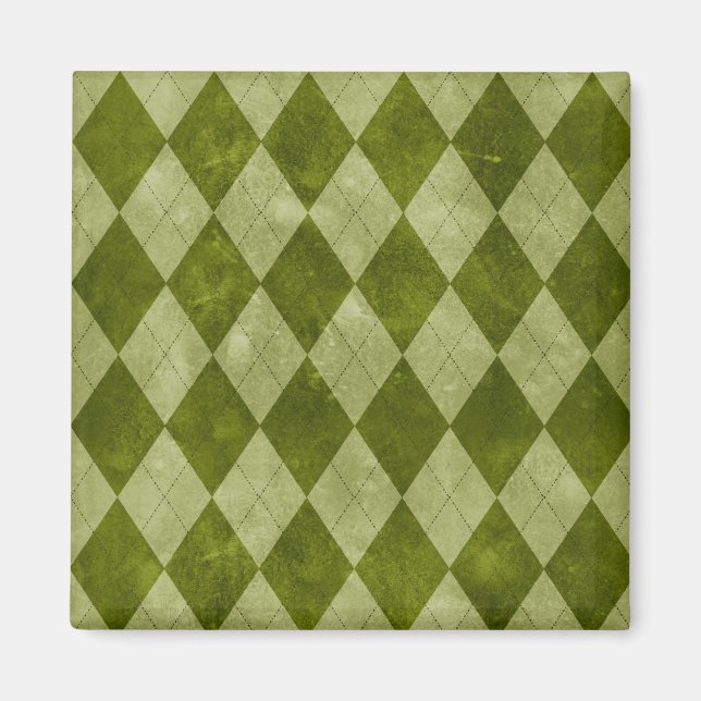 Aimant Jacquard vert Mossy classique Motif géométrique (Devant)