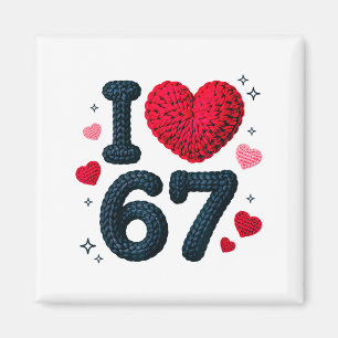 Aimant J'adore 67 Mignon Confortable 67 Motif de Laine Tr