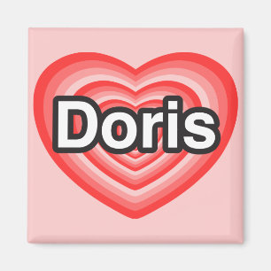 Aimant J'adore Doris. Je t'aime Doris. Cœur