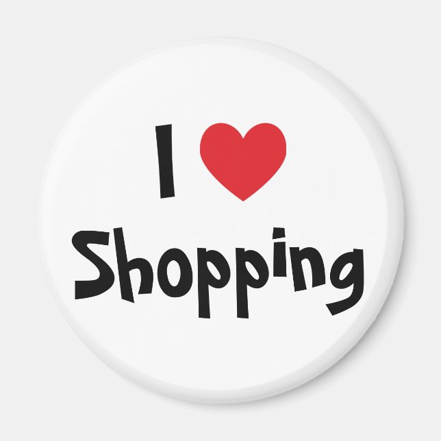 Aimant J'adore faire du shopping (Devant)