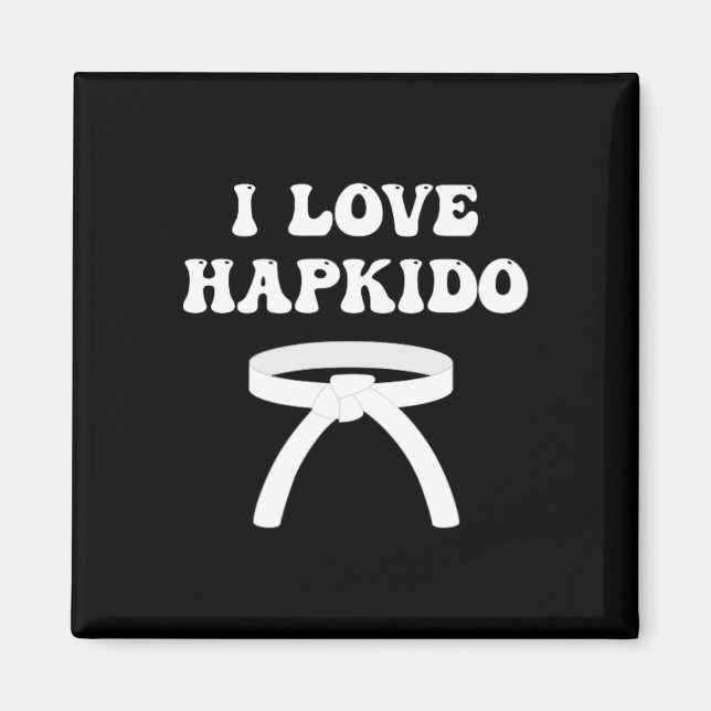 Aimant J'adore Hapkido Boxe Asiatique Jiujitsu Kickboxing (Devant)