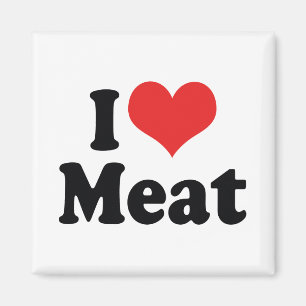 Aimant J'adore la viande de coeur - Amoureux du BBQ de st