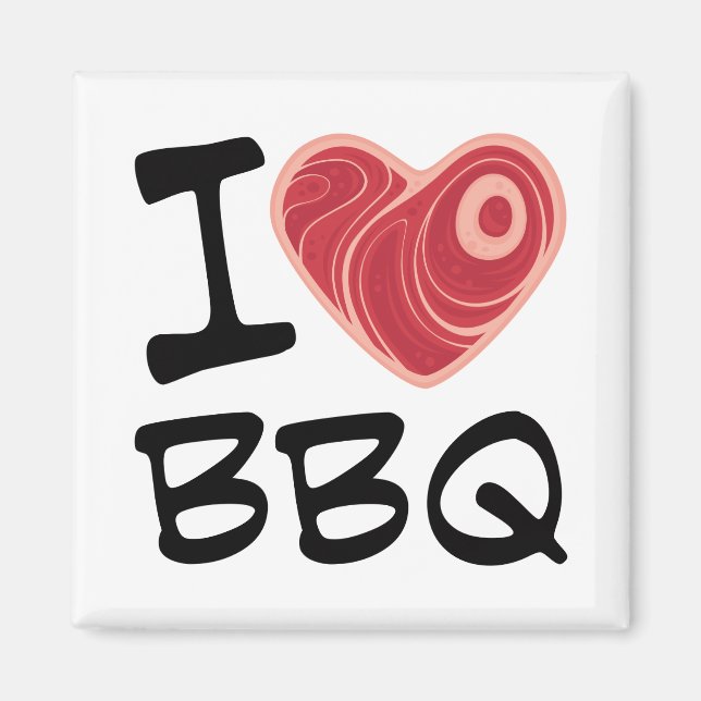 Aimant J'adore le barbecue (Devant)