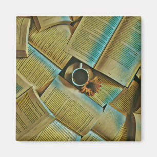Aimant J'adore le café et les livres