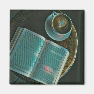 Aimant J'adore le café et les livres