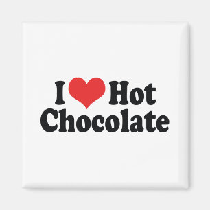 Aimant J'adore le Chocolat Chaud I Love Heart - Amoureux