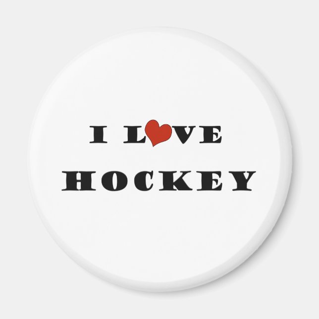 Aimant J'adore le hockey (Devant)