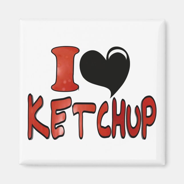 Aimant J'adore le Ketchup (Devant)