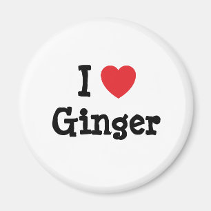 Aimant J'adore le T-shirt de Ginger heart