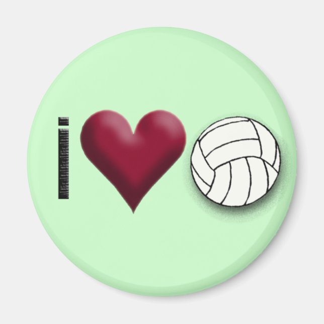 Aimant j'adore le volley-ball (Devant)