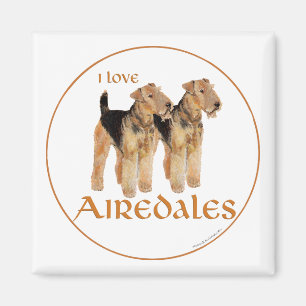 Aimant J'adore les Airedales