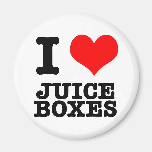 AIMANT J'ADORE LES BOÎTES DE JUS (Devant)